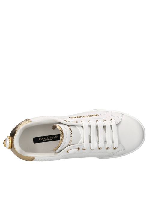 Sneakers Portofino Light in pelle DOLCE&GABBANA | CK1602 AN298 8B996BIANCO-ORO